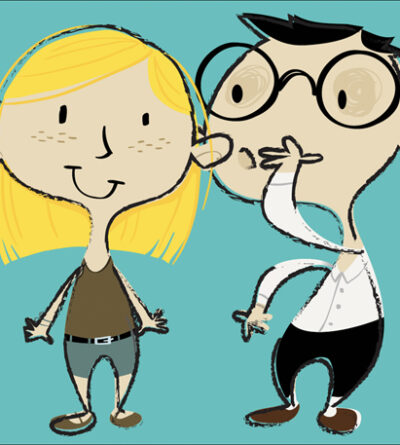 Girl & Boy Secret Illustration