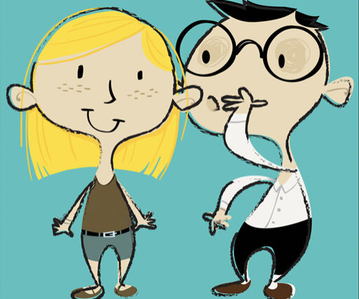 Girl & Boy Secret Illustration